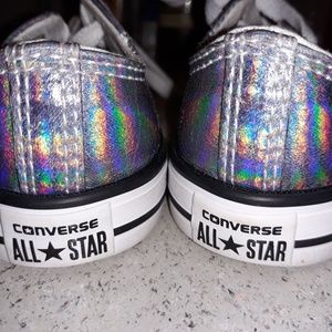 Sparkling silver toddler converse